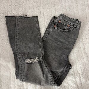 Zara Gray Straight Leg Jeans